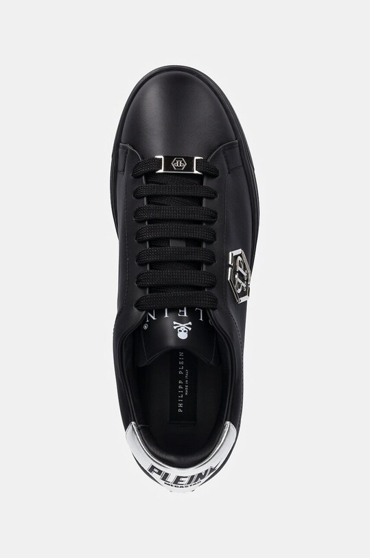 Philipp Plein sneakers din piele Nappa Lo-Top Hexagon negru USC0676.PLE075N.0202