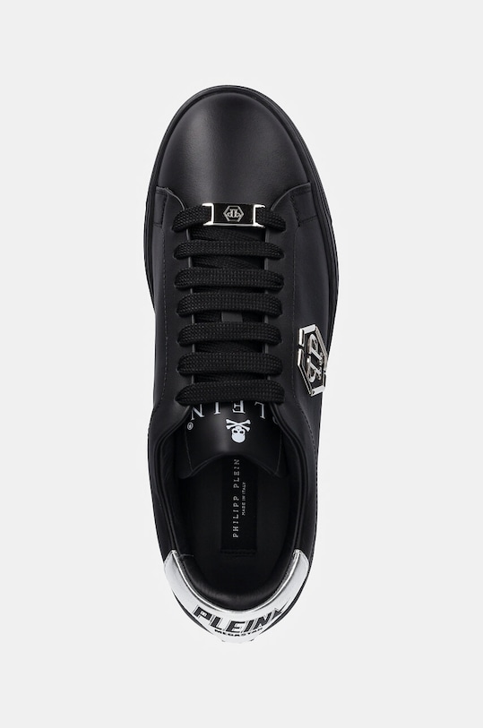 Δερμάτινα αθλητικά παπούτσια Philipp Plein Nappa Lo-Top Hexagon μαύρο USC0676.PLE075N.0202