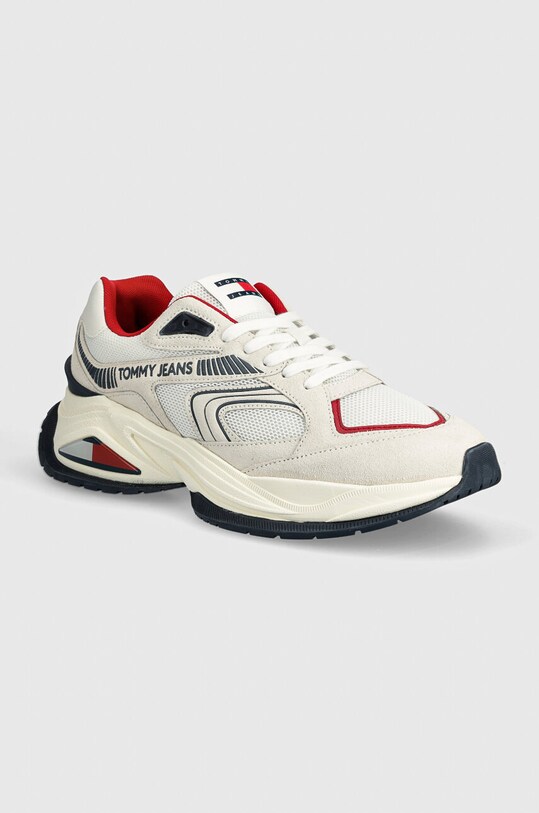 Tommy Jeans sneakersy TJM CONFORTABLE RUNNER skóra zamszowa beżowy EM0EM01416