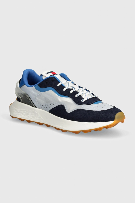 Tommy Jeans sneakersy TJM RUNNER MIX MATERIAL imitacja zamszu niebieski EM0EM01437