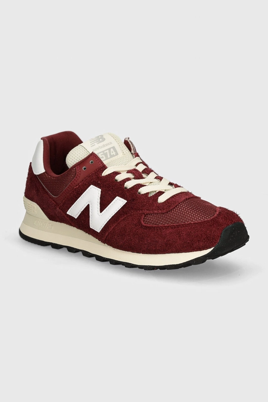 New Balance sneakers 574 piele întoarsă burgundia U574RBK