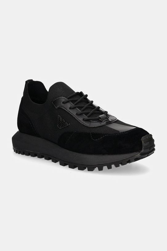 Tenisice Emporio Armani imitacija zrnate kože crna X4X659.XR105.K001