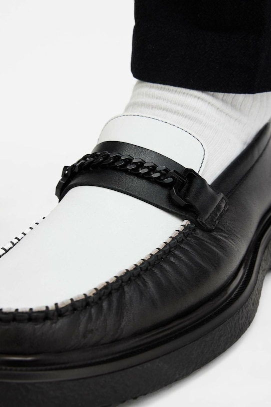 AllSaints mokasyny skórzane Gibbs Chain Loafer M011FB
