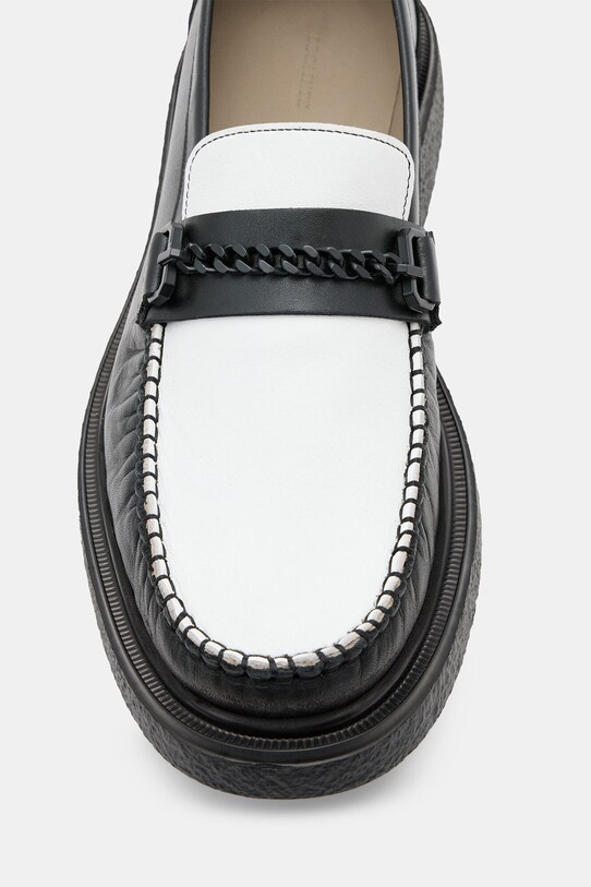 Obuwie AllSaints mokasyny skórzane Gibbs Chain Loafer M011FB czarny