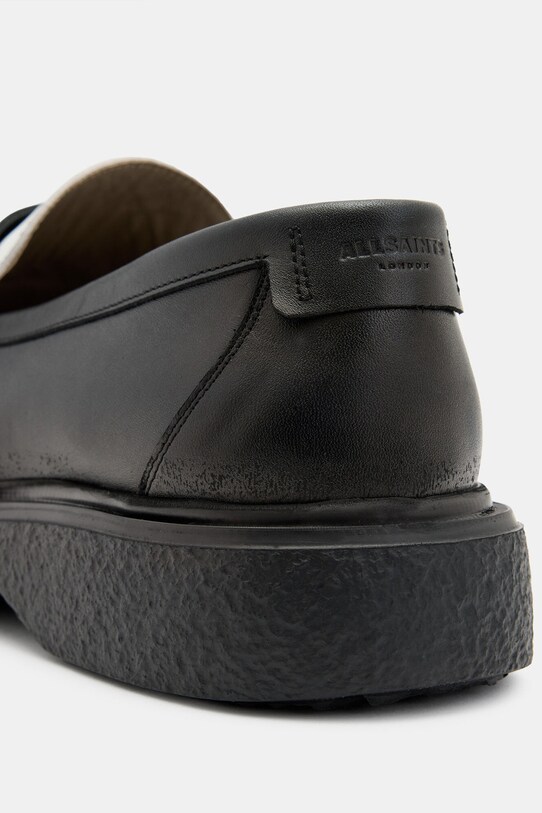 AllSaints mokasyny skórzane Gibbs Chain Loafer czarny M011FB