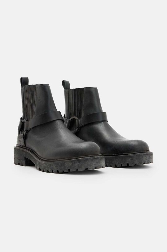 Шкіряні черевики AllSaints Hank Biker Boot M017FB чорний AW24