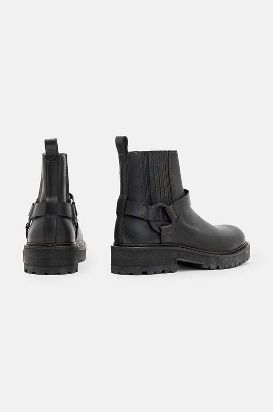 Шкіряні черевики AllSaints Hank Biker Boot M017FB чорний