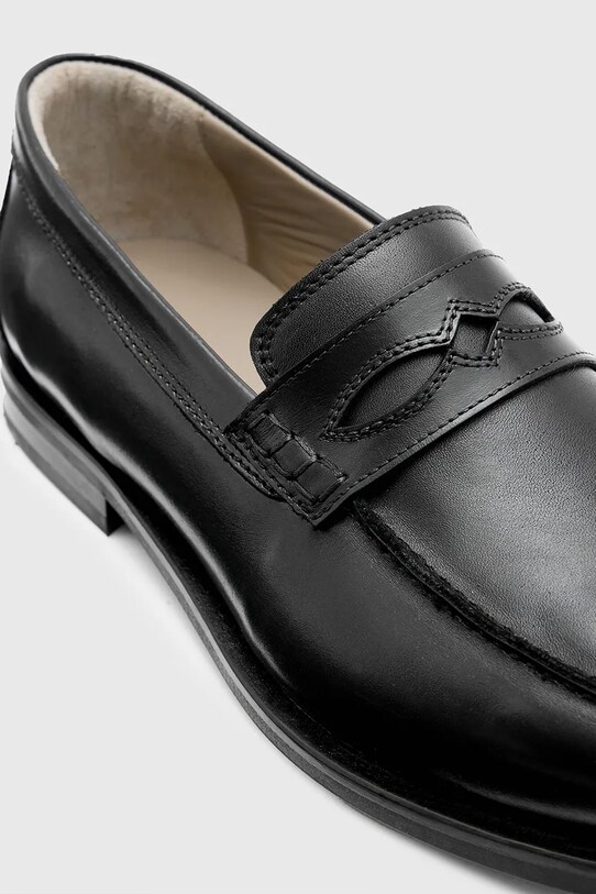 Кожаные мокасины AllSaints Harmon Loafer чёрный M024FB