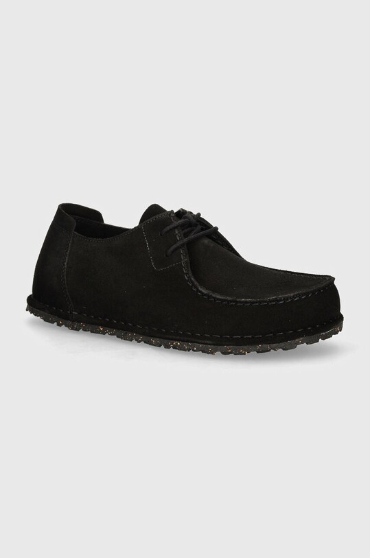 Birkenstock półbuty zamszowe Utti Lace skóra zamszowa czarny 1028597