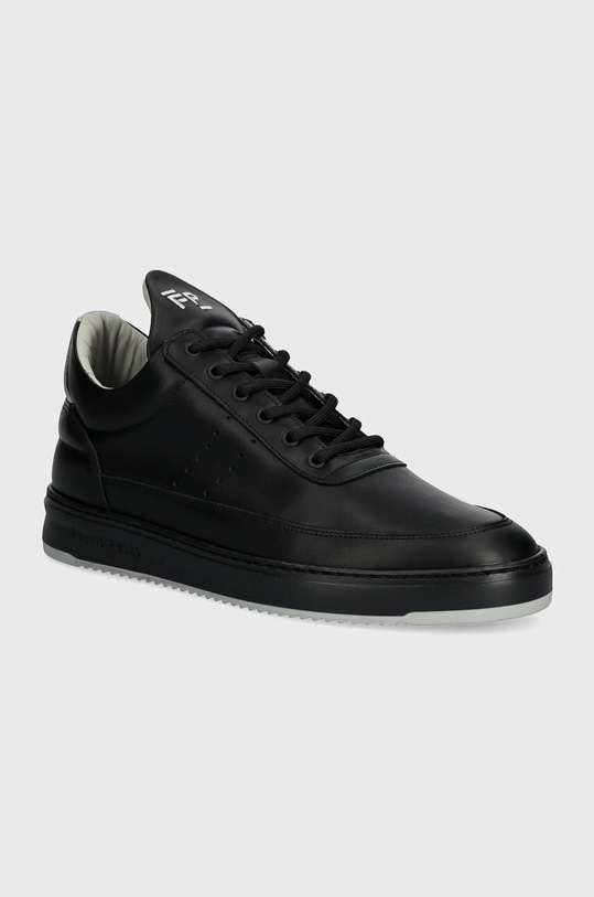 Filling Pieces sneakers din piele Low Top Bianco mic de statură negru 10127792200