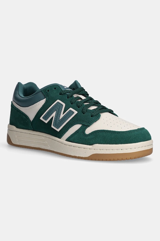 Kožené tenisky New Balance 480 usňová koža zelená BB480LPA