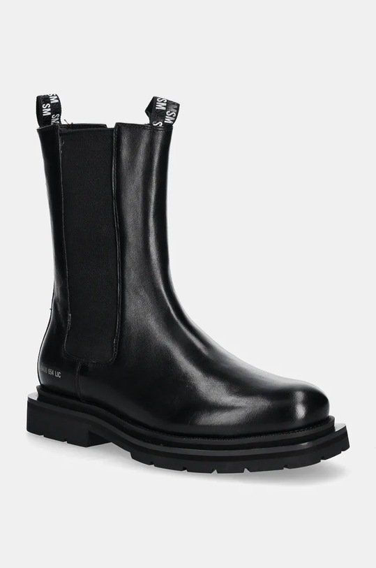 Steve Madden sztyblety skórzane Highflyer skóra licowa czarny SM12000791.017