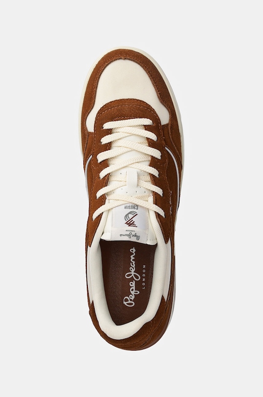 Pepe Jeans sneakers din piele intoarsă PMS00033 maro PMS00033