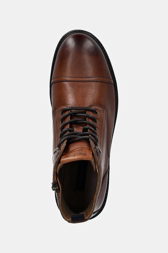 Kožené boty Pepe Jeans PMS50245 hnědá PMS50245