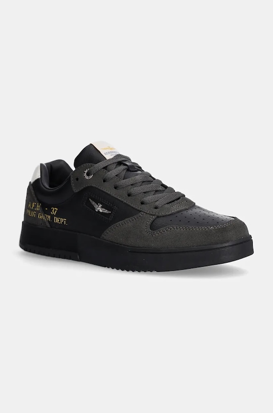 Sneakers boty Aeronautica Militare přírodní kůže černá SC235PL244
