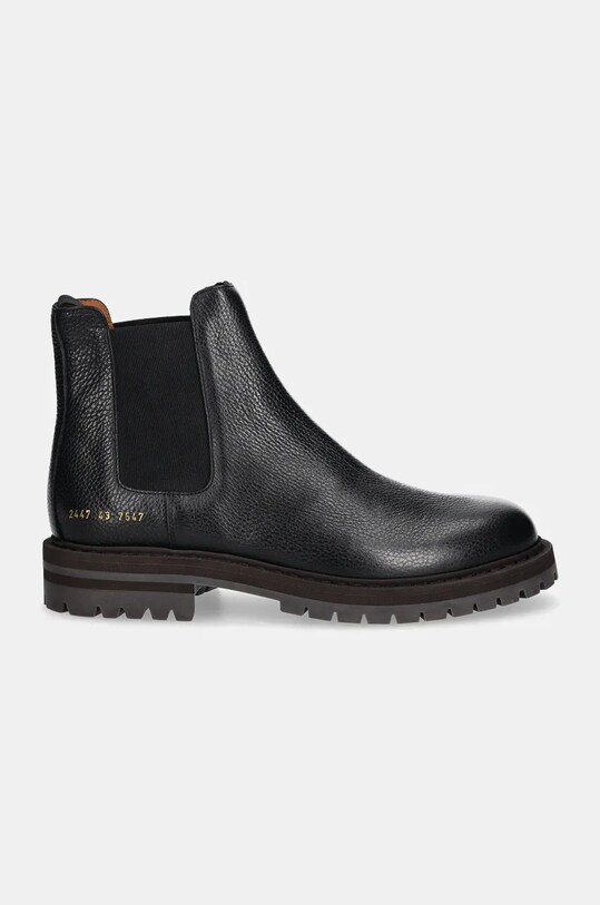 Kožené kotníkové boty Common Projects Chelsea Workboot in Leather 2447.7547 černá AW24