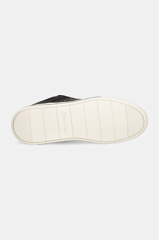 Kožené tenisky Calvin Klein LOW TOP LACE UP REPR MONO HM0HM01594 čierna