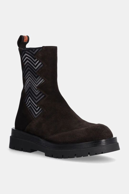 Missoni magasszárú cipö Dani velúr bőr barna MM63.046