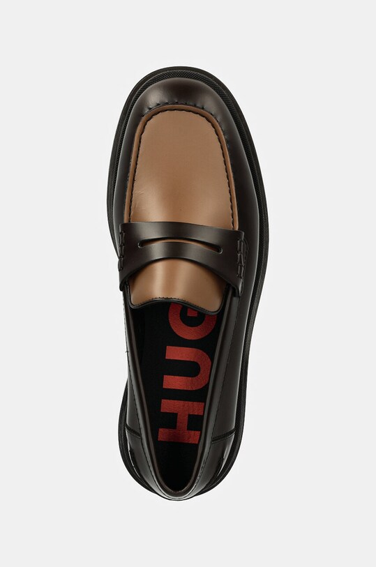 Kožne mokasinke HUGO Chaol smeđa 50529022.243