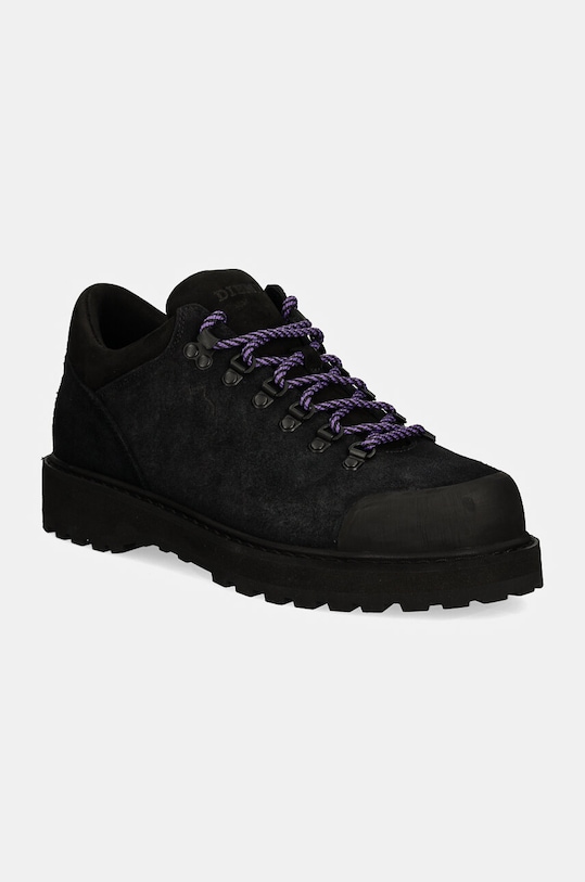 Diemme pantofi de piele intoarsa Cornaro mic de statură negru DI24FWCOM.F02S008BLK