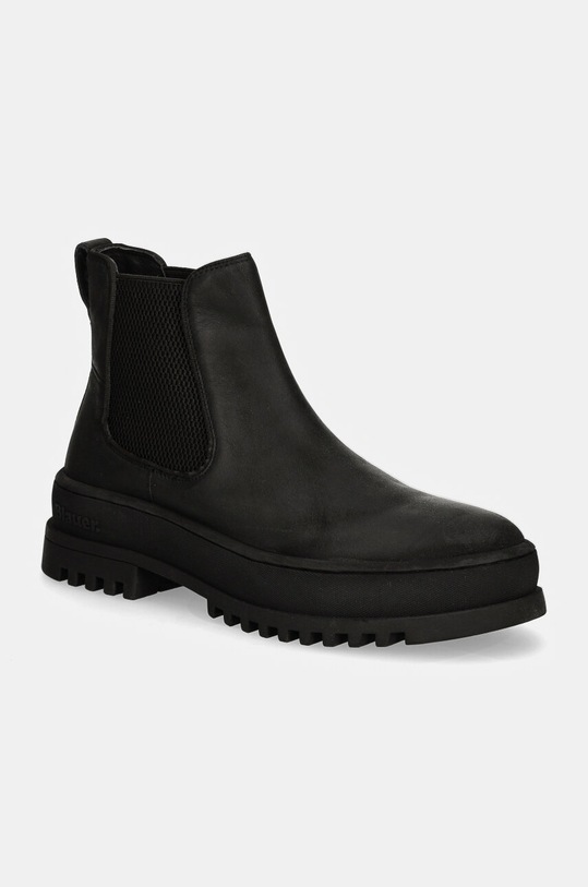 Blauer stivaletti chelsea in pelle IUKA pelle fiore nero F4IUKA02.LEA