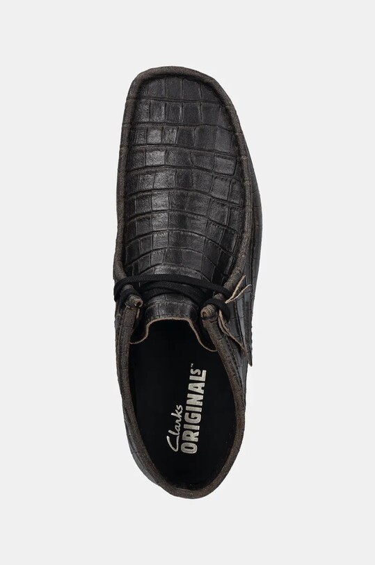 Шкіряні туфлі Clarks Originals Wallabee Boot чорний 26179191
