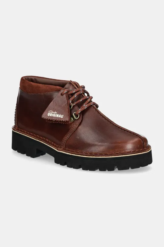 Kožené poltopánky Clarks Originals Trek Hike casual hnedá 26178195