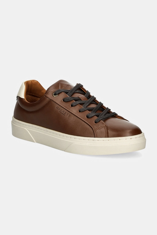 Hackett London sneakersy skórzane HACKNEY CLASSIC niska brązowy HMS21417