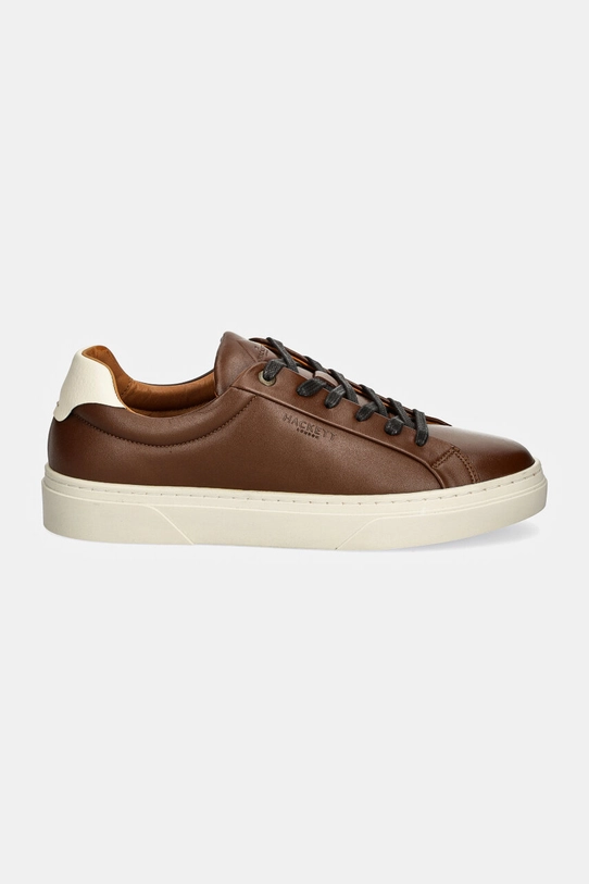 Hackett London sneakersy skórzane HACKNEY CLASSIC HMS21417 brązowy AW24