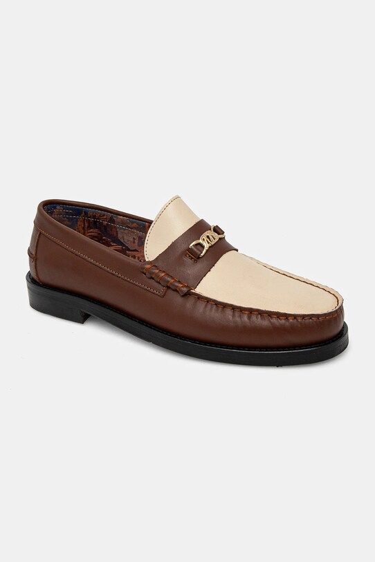 Naked Wolfe mocasini de piele Roma piele maro Roma.Chestnut.Cream