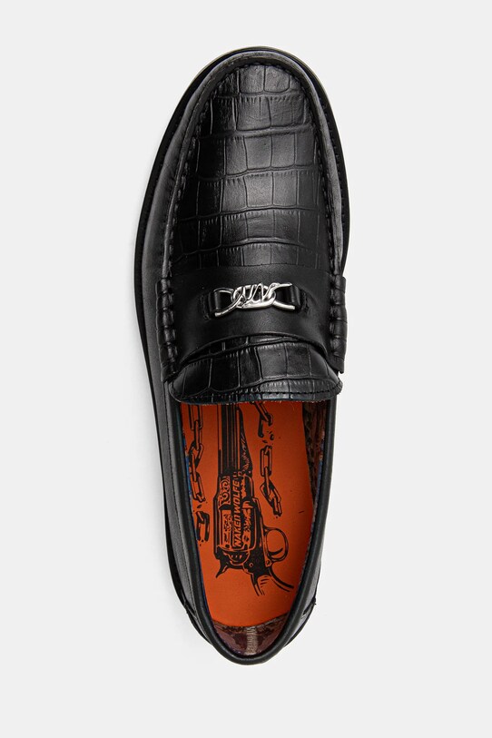 Naked Wolfe mocasini de piele Roma negru Roma.Black.Croc