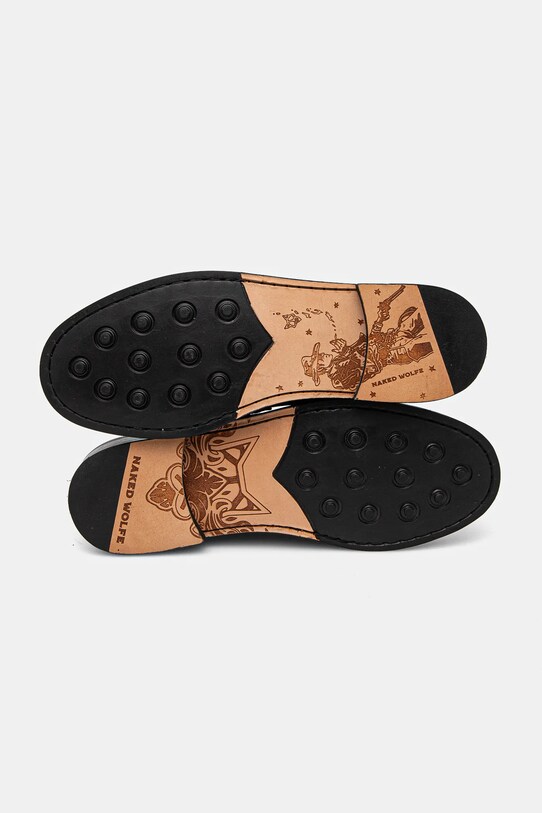 Naked Wolfe mocasini de piele Roma Roma.Black.Croc negru
