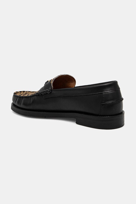 Încălțăminte Naked Wolfe mocasini de piele Roma Roma.Leopard.Hair negru