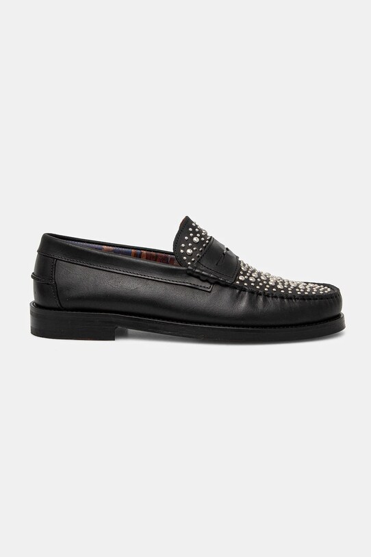Naked Wolfe mocasini de piele Riviera Riviera.Black.Studs negru AW24