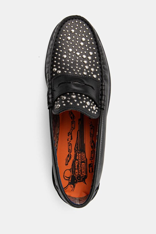 Naked Wolfe mocasini de piele Riviera negru Riviera.Black.Studs