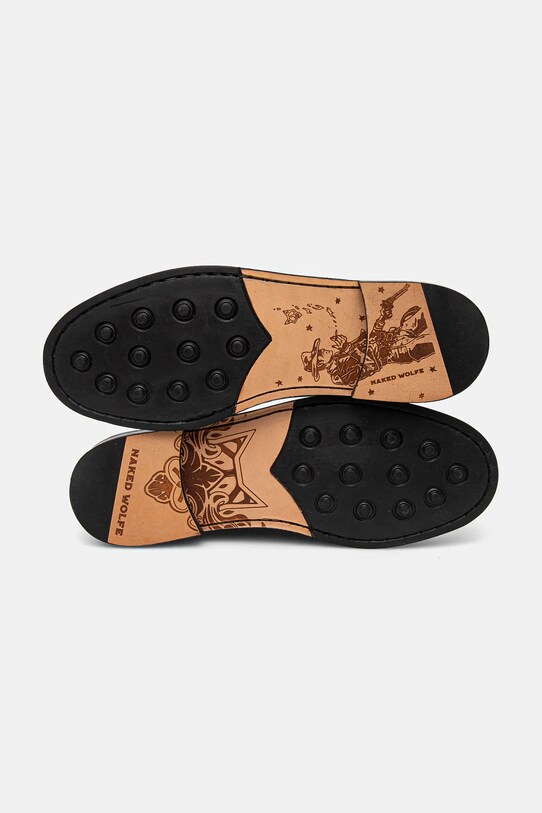 Naked Wolfe mocasini de piele Riviera Riviera.Black.Studs negru