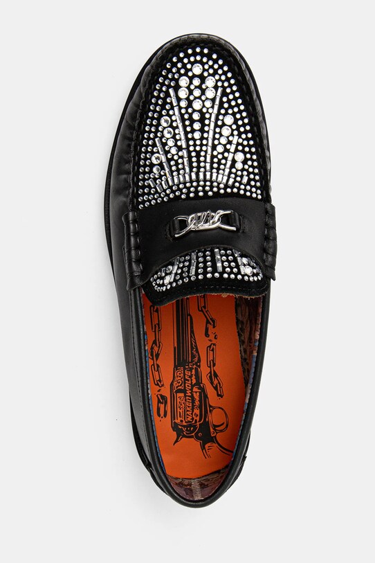 Кожаные мокасины Naked Wolfe Roma чёрный Roma.Black.Diamond