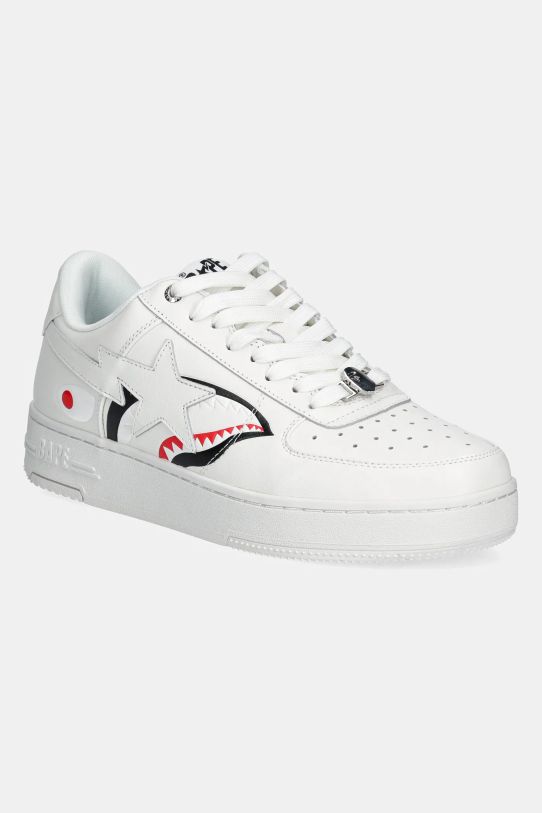 Кожаные кроссовки A Bathing Ape Bape Sta Shark M2 низкая белый 1K80191307