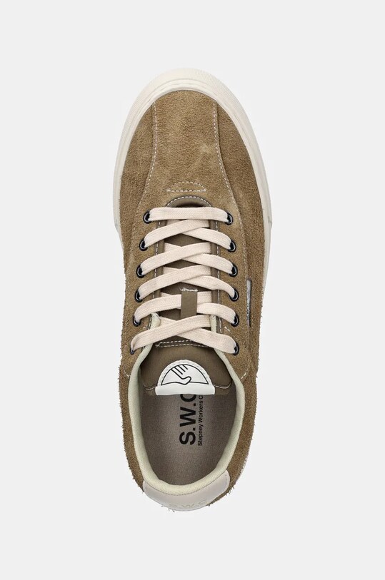 Stepney Workers Club sneakers din piele intoarsă Dellow 02 Cup Geo-Merged verde YA22060