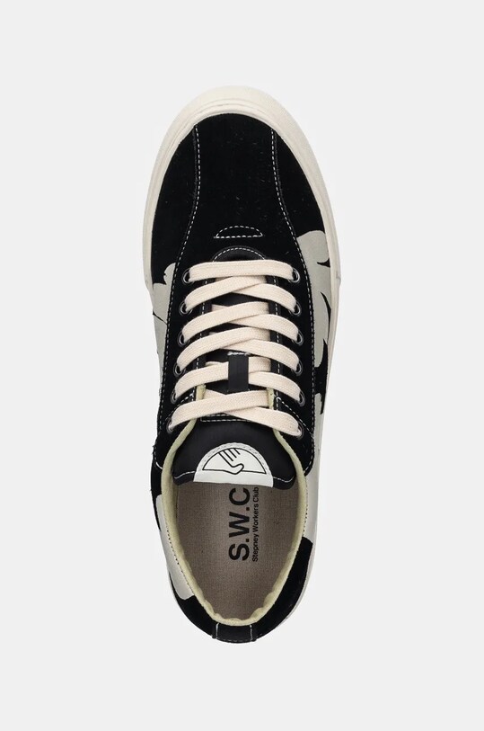 Stepney Workers Club tenisi din piele intoarsa Dellow Cup Shroomhands Suede negru YA26145