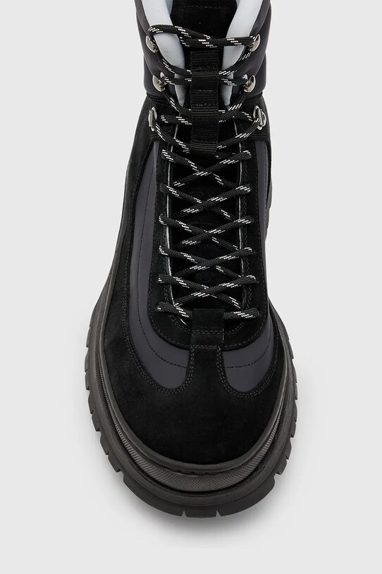 Členkové topánky AllSaints Lucas Suede Hiker čierna M023FB