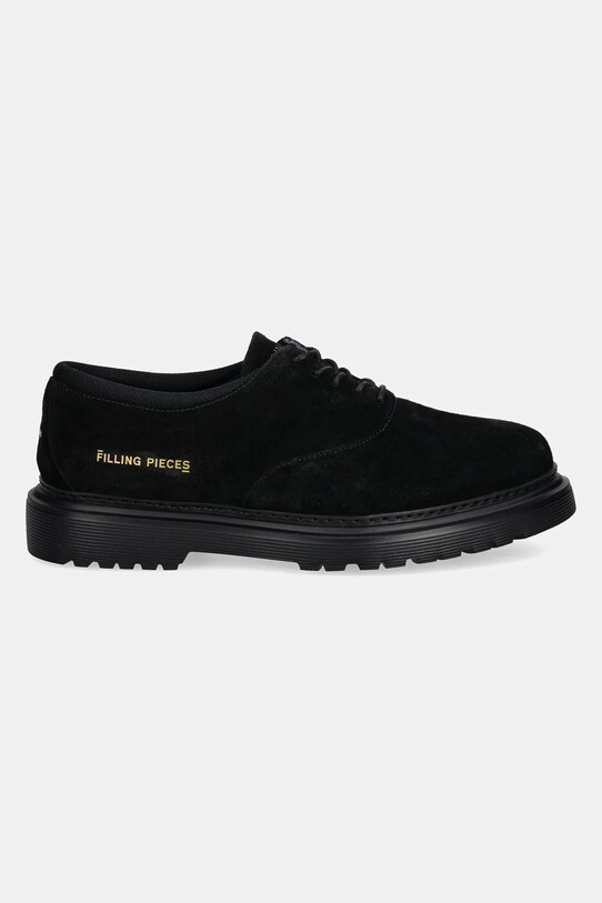 Filling Pieces półbuty Derby Suede 74922791861 czarny AW24
