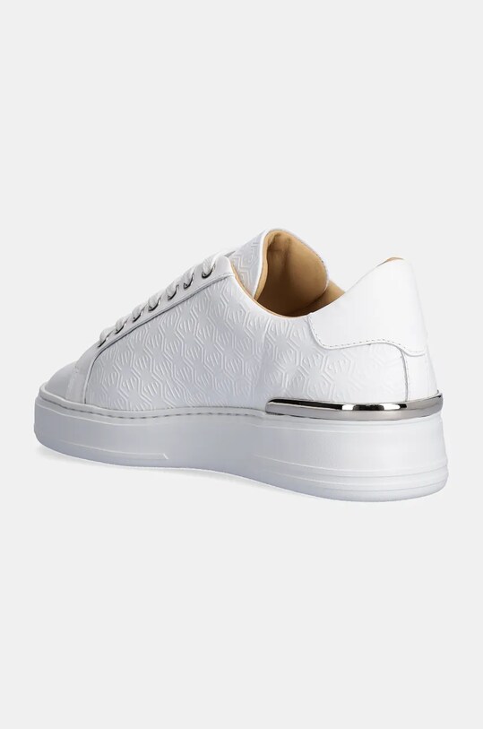 Încălțăminte Philipp Plein sneakers din piele Nappa Lo-Top Monogram USC0665.PLE010N.01 alb
