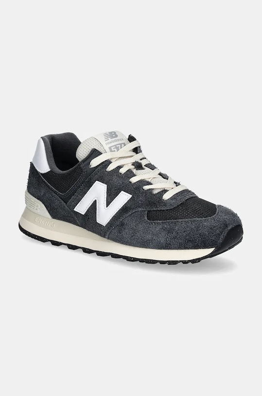 Kožené tenisky New Balance 574 semišová kůže šedá U574RBH