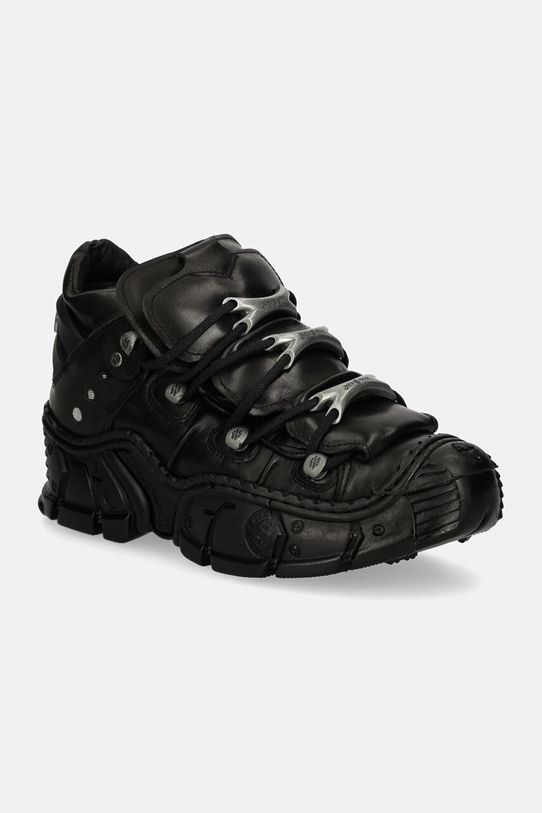 New Rock sneakersy skórzane CRUST NEGRO + LUXOR NEGRO + IMPACT NEGRO platforma czarny M.IMPACT016.C11