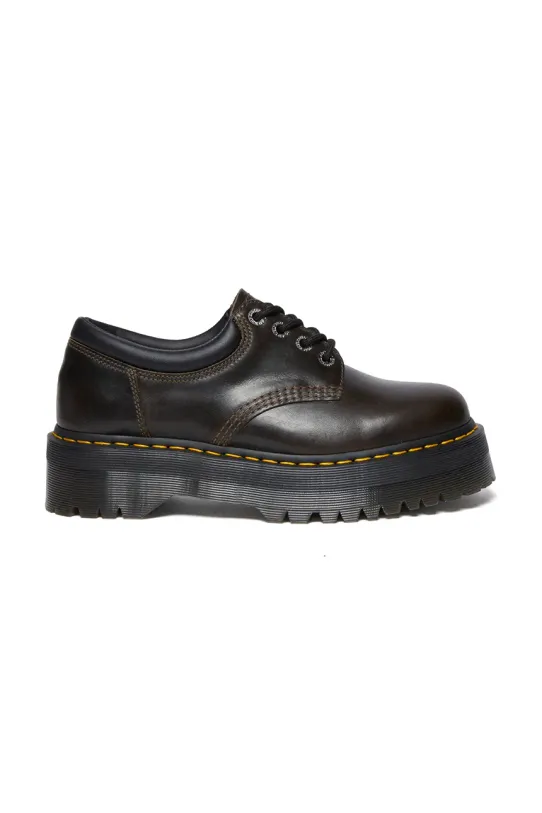 Dr. Martens pantofi de piele 8053 Quad platformă maro DM32011302
