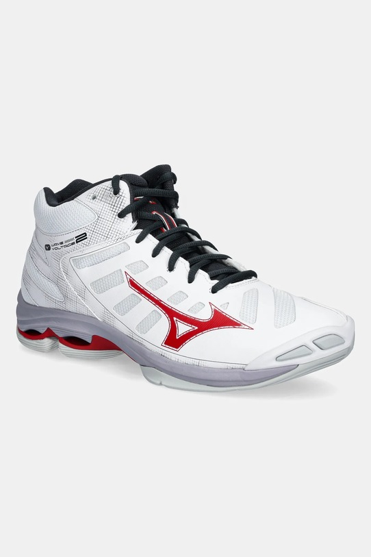 Sálové boty Mizuno Wave Voltage 2 Mid textilní bílá V1GA2465