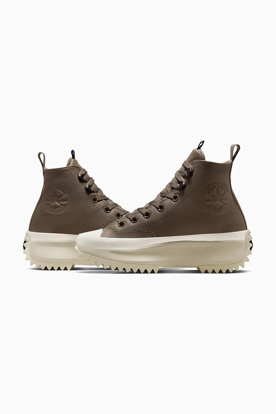 Kožené tenisky Converse Run Star Hike A10049C hnedá