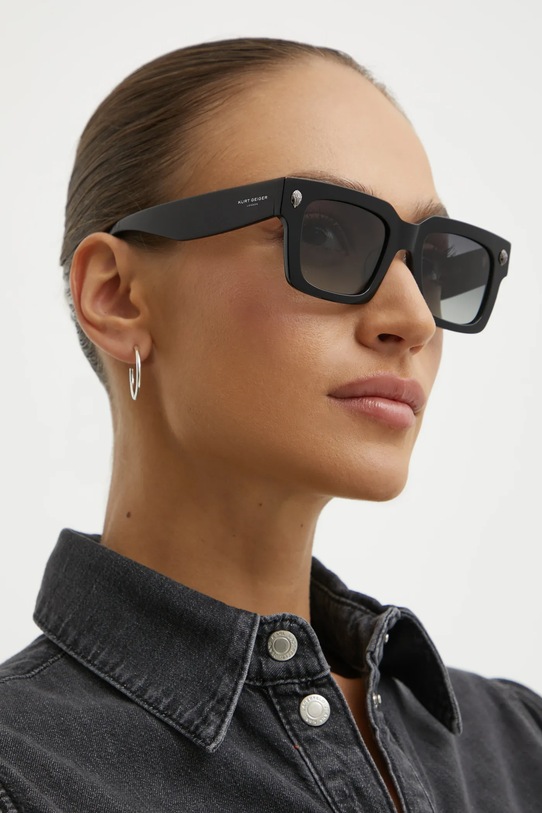 Kurt Geiger London okulary przeciwsłoneczne prostokątne czarny 2799700679