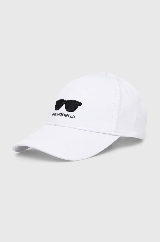 Bavlněná baseballová čepice Karl Lagerfeld bavlna bílá 245W3418